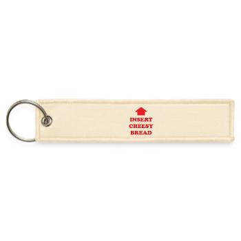 Insert Cheesy Bread Shirt - Jet Tag Keychain - creme - Front