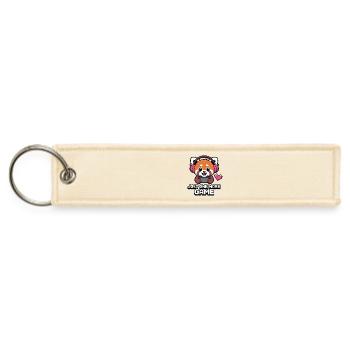 Kawaii Gamer Girl Red Panda Just One More Game - Jet Tag Keychain - creme - Front
