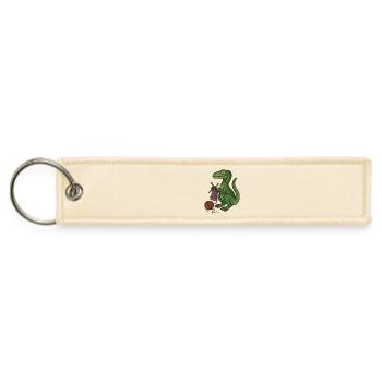 Knit Dino Cozy Green Reptile - Jet Tag Keychain - creme - Front