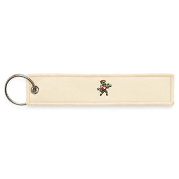 Christmas Nutcracker Weightlifter Funny Workout - Jet Tag Keychain - creme - Front