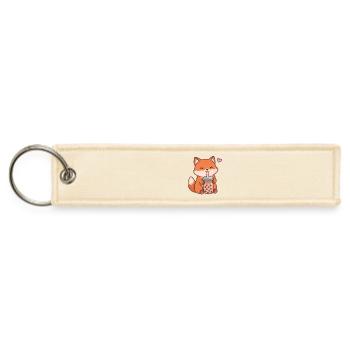 Fox Bubble Tea Sip - Jet Tag Keychain - creme - Front