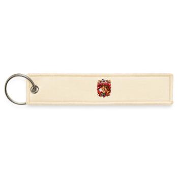 Valentine's Kiss Under Hearts and Cherubs - Jet Tag Keychain - creme - Front