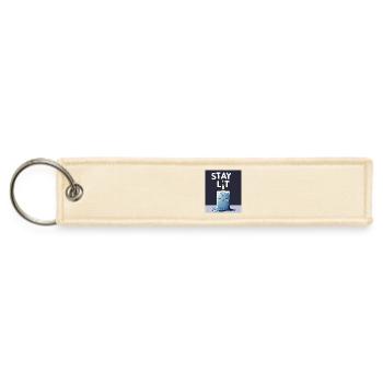 Stay Lit Cute Candle Motivational Illustration - Jet Tag Keychain - creme - Front