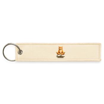 Zen Cat Inner Peace Pending - Jet Tag Keychain - creme - Front
