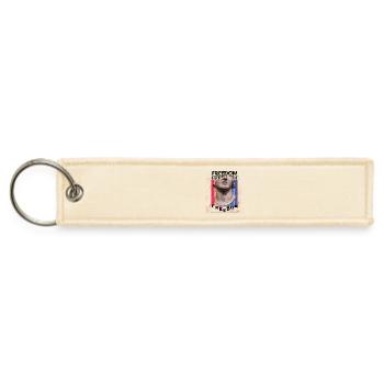 Glitch Bust in Color Stripes - Jet Tag Keychain - creme - Front