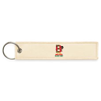 B is for Brilliant Black Boy - Jet Tag Keychain - creme - Front