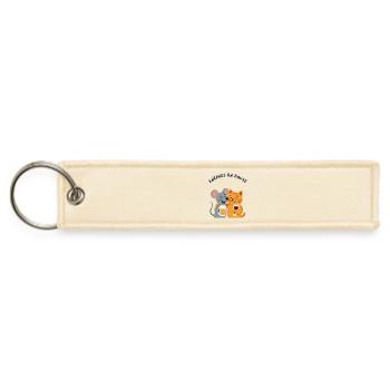 Cat and mouse friends - Jet Tag Keychain - creme - Front
