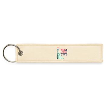 Red White and Cool Patriot Pop - Jet Tag Keychain - creme - Front