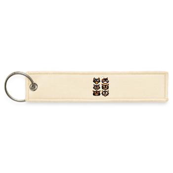 Grinning Orange Cat Faces Collection - Jet Tag Keychain - creme - Front