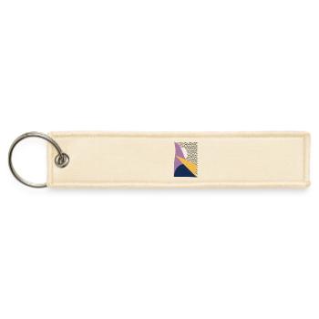Retro Abstract Geometric Pattern - Jet Tag Keychain - creme - Front