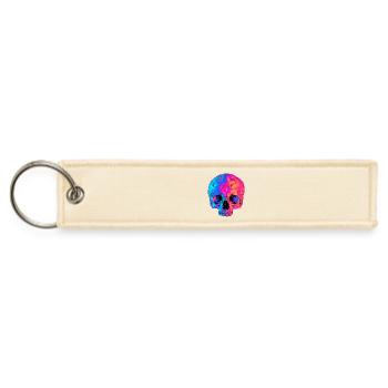 Neon Gothic Dark Skull - Black Neon Design - Jet Tag Keychain - creme - Front