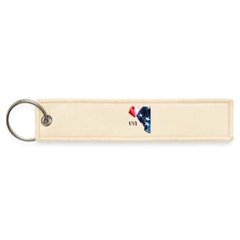 Stars and Stripes Draped Flag Graphic - Jet Tag Keychain - creme - Front