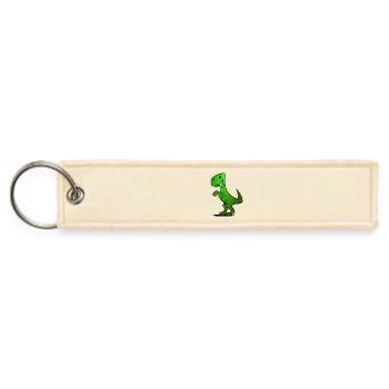 Dino King: Full Color T-Rex Design - Jet Tag Keychain - creme - Front