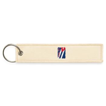 Las Tunas Cuba vintage flag - Jet Tag Keychain - creme - Front
