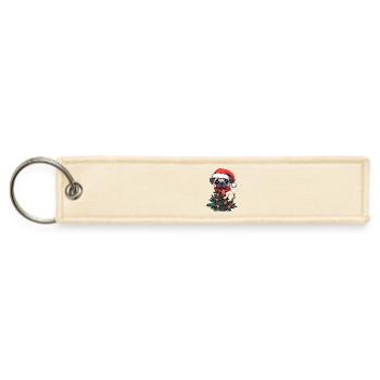 Christmas Pug - Adorable Tree Guardian - Jet Tag Keychain - creme - Front