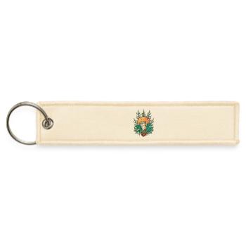 Mushroom and Pine Cone Design - Jet Tag Keychain - creme - Front