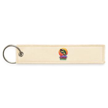 SUPPORT WEEKEND HOOKERS – Funny Fishing Cartoon - Jet Tag Keychain - creme - Front