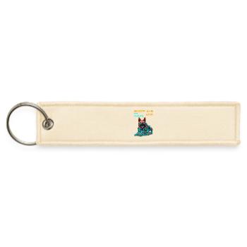 Futuristic Cyborg Dog Illustration - Jet Tag Keychain - creme - Front
