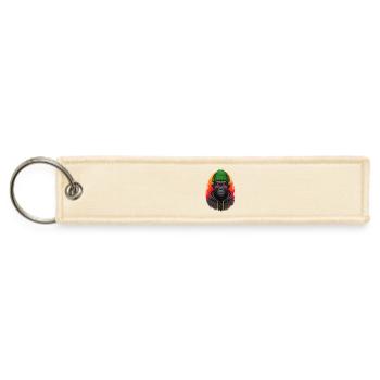 Cyberpunk Gorilla Digital Art - Jet Tag Keychain - creme - Front