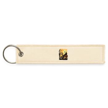 Dusk Hunter with Hound in Pines - Jet Tag Keychain - creme - Front