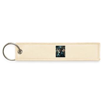 Cybernetic Futurist Female Portrait - Jet Tag Keychain - creme - Front