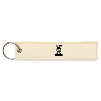 1999 Gear Head Silhouette – Minimalist Tech-Inspir - Jet Tag Keychain - creme - Front