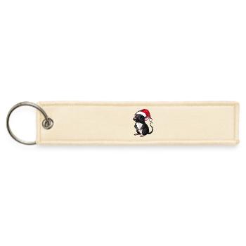 Christmas rat - Jet Tag Keychain - creme - Front