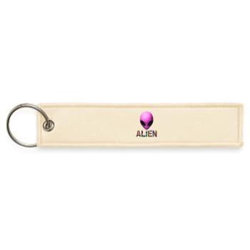 Neon Alien Word Mosaic - Jet Tag Keychain - creme - Front