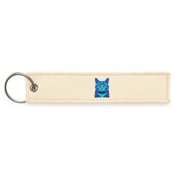Aurora Cat Prism Blues Portrait - Jet Tag Keychain - creme - Front