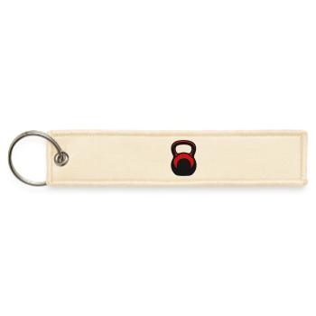 Kettlebell Weight Vector Icon - Jet Tag Keychain - creme - Front
