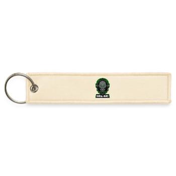 Skull Head Logo Art Design – Bold Gothic T-Shirt G - Jet Tag Keychain - creme - Front