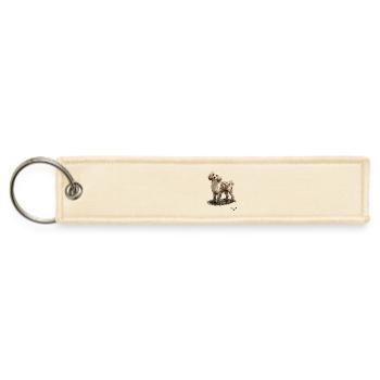 WOT! Dog Poodle Covered in Mud - Jet Tag Keychain - creme - Front