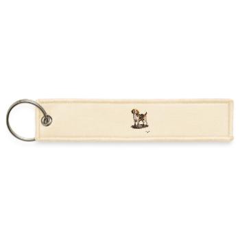 WOT! Dog Beagle Covered in Mud - Jet Tag Keychain - creme - Front