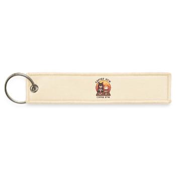 Coffee Gym Cat Duo Café - Jet Tag Keychain - creme - Front