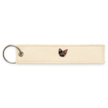 Cutest cat face - Jet Tag Keychain - creme - Front