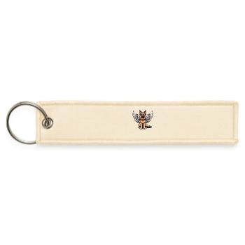 German Shepherd Angel - Guardian with Wings - Jet Tag Keychain - creme - Front