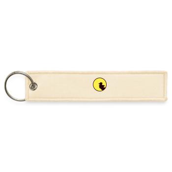 Duck sitting moon at night cliff werewolf howl fun - Jet Tag Keychain - creme - Front