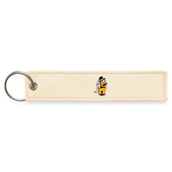 Horse Sir Rich Man Monocle Glasses Top Hat Mr. Fun - Jet Tag Keychain - creme - Front