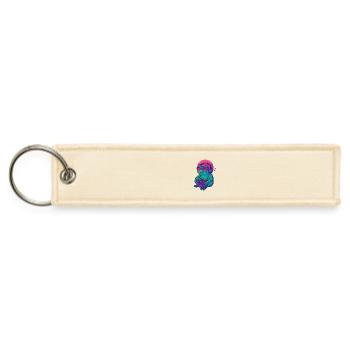 Retro Frog DJ Boombox Graphic - Jet Tag Keychain - creme - Front