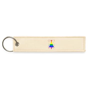 Gay Holiday Outfit Queer Christmas LGBTQ snow ball - Jet Tag Keychain - creme - Front