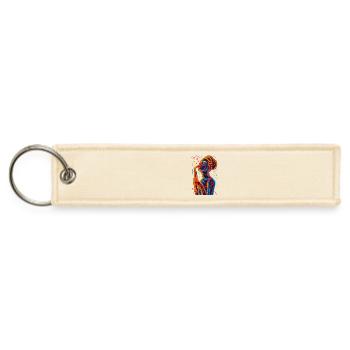 Saxophonist Girl Vaporwave - Jet Tag Keychain - creme - Front