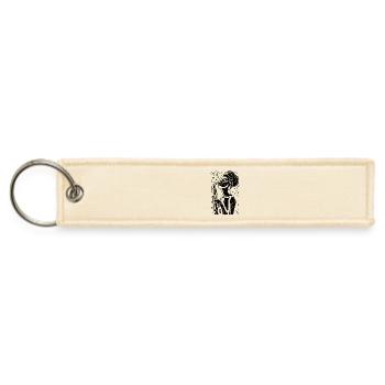 Saxophone Woman Drawing - Jet Tag Keychain - creme - Front