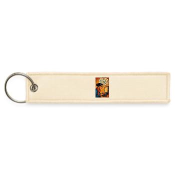 Women Coder Brainstorming at Computer - Jet Tag Keychain - creme - Front