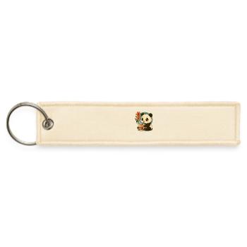 Panda s Bubble Tea Bliss - Jet Tag Keychain - creme - Front