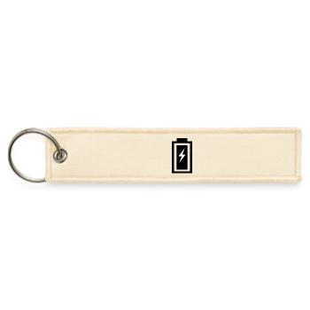 Dynamic Lightning Bolt Graphic Tee - Jet Tag Keychain - creme - Front