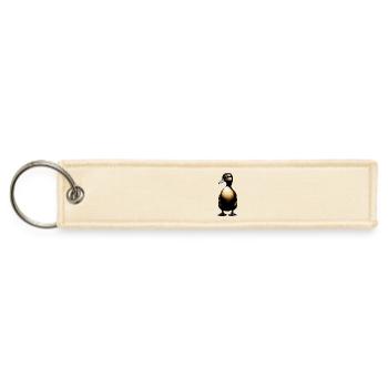 Duck adorable design of a little black duckling - Jet Tag Keychain - creme - Front