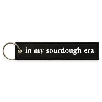 Vintage Sourdough Bread Illustration - Jet Tag Keychain - black - Front