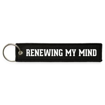 Renewing My Mind Motivational Typography T-Shirt D - Jet Tag Keychain - black - Front