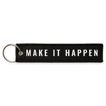 Make it happen typography - Jet Tag Keychain - black - Front