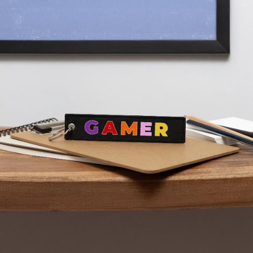 Multicolor GAMER Typography Design - Jet Tag Keychain